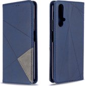 Voor Huawei Honor 20S Rhombus Texture Horizontale Flip Magnetische Leren Case met Houder & Kaartsleuven & Portemonnee (Blauw)