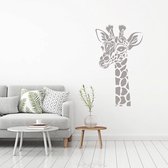 Muursticker Giraffe -  Zilver -  46 x 80 cm  -  alle muurstickers  baby en kinderkamer  woonkamer  dieren - Muursticker4Sale