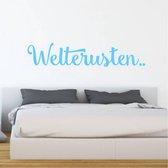 Muursticker Welterusten -  Lichtblauw -  160 x 32 cm  -  baby en kinderkamer  slaapkamer  nederlandse teksten  alle - Muursticker4Sale