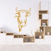 Muursticker Stier -  Goud -  83 x 120 cm  -  slaapkamer  woonkamer  alle muurstickers  dieren - Muursticker4Sale