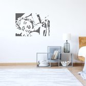 Muursticker Marilyn Monroe -  Donkergrijs -  80 x 53 cm  -    slaapkamer  woonkamer - Muursticker4Sale