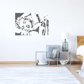 Muursticker Marilyn Monroe -  Donkergrijs -  120 x 80 cm  -    slaapkamer  woonkamer - Muursticker4Sale