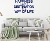 Muursticker Happiness Is Not A Destination -  Donkerblauw -  120 x 77 cm  -  alle muurstickers  woonkamer  engelse teksten - Muursticker4Sale