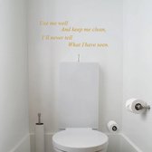 Use Me Well Toilet -  Goud -  80 x 30 cm  -  toilet  alle  engelse teksten - Muursticker4Sale