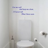 Use Me Well Toilet - Donkerblauw - 40 x 15 cm - toilet engelse teksten