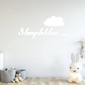 Muursticker Slaaplekker Met Wolk - Wit - 120 x 56 cm - baby en kinderkamer nederlandse teksten