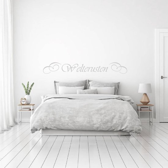 Muursticker Welterusten Sier - Zilver - 160 x 22 cm - slaapkamer alle