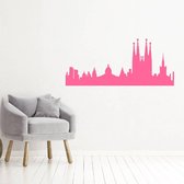 Muursticker Barcelona -  Roze -  80 x 35 cm  -  woonkamer  steden  alle - Muursticker4Sale