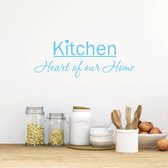 Muursticker Kitchen Heart Of Our Home - Lichtblauw - 120 x 45 cm - keuken engelse teksten