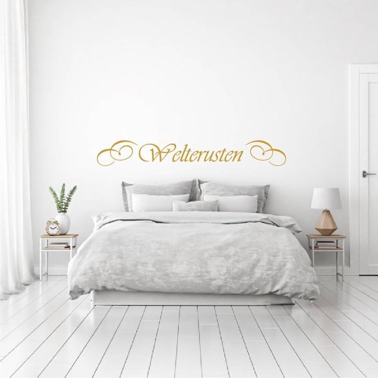 Muursticker Welterusten Sier - Goud - 120 x 16 cm - slaapkamer alle