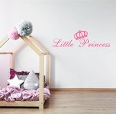 Muursticker Little Princess -  Roze -  160 x 46 cm  -  baby en kinderkamer  engelse teksten  alle - Muursticker4Sale