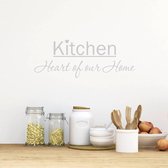 Muursticker Kitchen Heart Of Our Home - Lichtgrijs - 120 x 45 cm - keuken engelse teksten