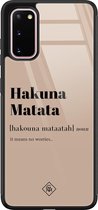 Samsung S20 hoesje glass - Hakuna Matata | Samsung Galaxy S20 case | Hardcase backcover zwart