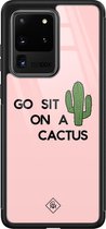 Samsung S20 Ultra hoesje glass - Go sit on a cactus | Samsung Galaxy S20 Ultra  case | Hardcase backcover zwart
