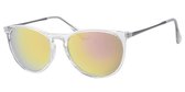 Transparante wayfarer  zonnebril | Dames/unisex | roze lens