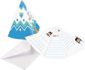 Amscan Uitnodigingen Met Envelop 10,8 Cm Papier Blauw/wit 8stuks
