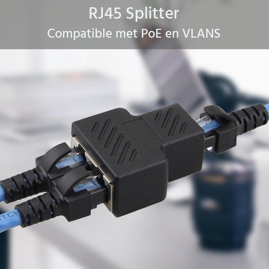RJ45 Splitter 1 naar 2 Netwerk Adapter