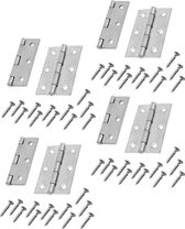 Set van 8 metalen scharnieren (64x35 mm) met schroeven