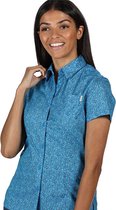 Regatta - Women's Honshu IV Printed Short Sleeved Shirt - Outdoorshirt - Vrouwen - Maat 46 - Blauw