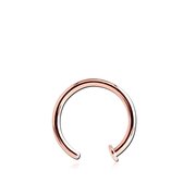 Lucardi - Dames Neuspiercing roseplated ring - Piercing - Cadeau - Staal - Zilverkleurig