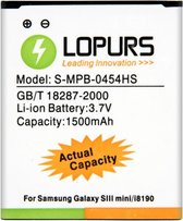 LOPURS Hoge capaciteit bedrijfsaccu voor Galaxy SIII mini / i8190 (werkelijke capaciteit: 1500mAh)
