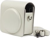 Pearly Luster PU lederen tas voor FUJIFILM Instax SQUARE SQ6 Camera, met verstelbare schouderriem (wit)