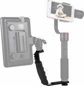 PULUZ L-vormige beugel Handzame handgreephouder met Dual Side Cold Shoe-steunen voor videolichtflitser, DSLR-camera