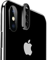 Titanium legering metalen cameralensbeschermer gehard glasfilm voor iPhone XS Max (zwart)
