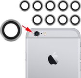 10 paar voor iPhone 6 & 6s achteruitrijcamera lens met bezel (zilver)