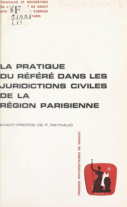 La pratique du référé dans les juridictions civiles de la ... - cover