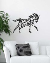 Paard Geometrisch Hout 90 x 65 cm - Zwart - Wanddecoratie