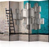 Kamerscherm - Scheidingswand - Vouwscherm - Concrete blocks II [Room Dividers] 225x172 - Artgeist Vouwscherm