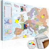 Schilderijen Op Canvas - Afbeelding op kurk - World Maps: Europe [Cork Map] 120x80 - Artgeist Schilderij