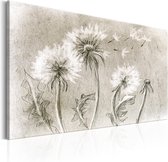 Schilderijen Op Canvas - Schilderij - Dandelions (Pencil Artwork) 90x60 - Artgeist Schilderij