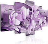 Schilderijen Op Canvas - Schilderij - Purple Wave 100x50 - Artgeist Schilderij