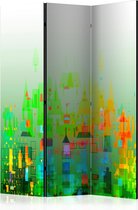 Kamerscherm - Scheidingswand - Vouwscherm - Abstract City [Room Dividers] 135x172 - Artgeist Vouwscherm