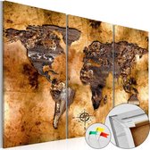 Schilderijen Op Canvas - Afbeelding op kurk - Shade of Gold [Cork Map] 90x60 - Artgeist Schilderij