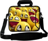 Sleevy 17,3 laptoptas gele smileys