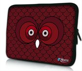 Sleevy 15.6 laptophoes rode uil - laptop sleeve - laptopcover - Sleevy Collectie 250+ designs