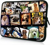 Sleevy 15,6 laptophoes collage hondjes - laptop sleeve - laptopcover - Sleevy Collectie 250+ designs