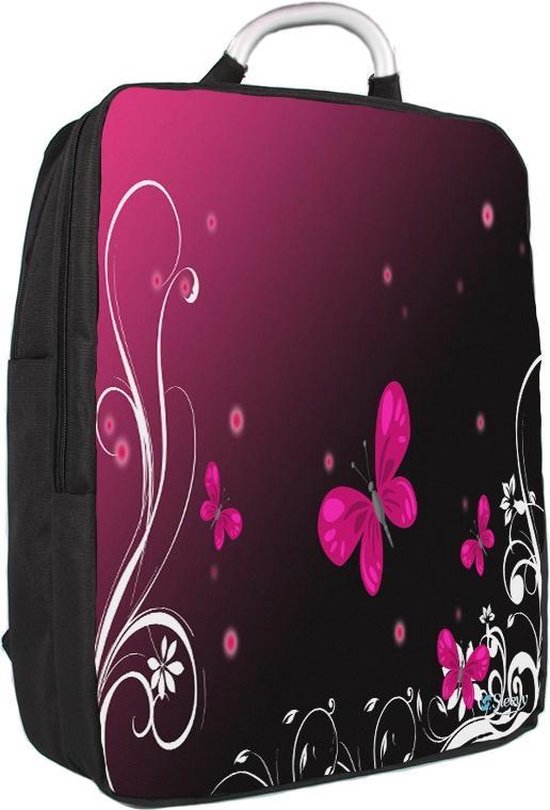 Laptop rugzak roze vlinders - - | bol.com