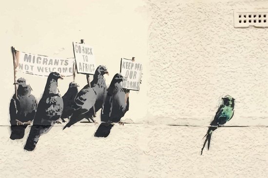 BANKSY Migrants not Welcome Canvas Print