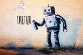 BANKSY  Tagging Robot #2 Canvas Print