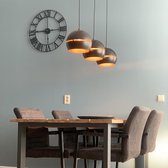QAZQA Buell hl - Industriele Hanglamp voor boven de eettafel | in eetkamer - 3 lichts - L 1100 mm - Zwart - Industrieel -  Woonkamer | Slaapkamer