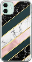 iPhone 11 hoesje siliconen - Marmer strepen | Apple iPhone 11 case | TPU backcover transparant