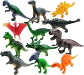 12 stuks mini dinosaurussen 6-7 cm