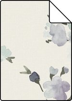 Proefstaal ESTAhome eco texture vlies behangpapier kersenbloesems beige en lila paars - 148715 - 26,5 x 21 cm