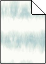 Proefstaal ESTAhome behangpapier horizontale tie-dye shibori strepen licht vergrijsd pastel mintgroen en licht warm grijs - 148686 - 26,5 x 21 cm