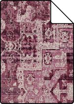 Proefstaal ESTAhome behangpapier oosters kelim tapijt bordeaux rood - 148657 - 26,5 x 21 cm