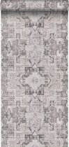 ESTAhome behang oosters kelim tapijt warm grijs - 148655
